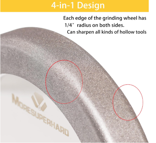 Radius 4‑in‑1 8″ CBN Wheel – Sharpen High‑Speed Steel & Woodturning Tools