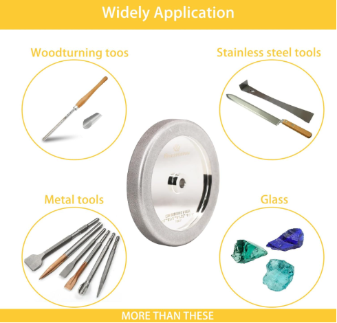 Radius 4‑in‑1 8″ CBN Wheel – Sharpen High‑Speed Steel & Woodturning Tools
