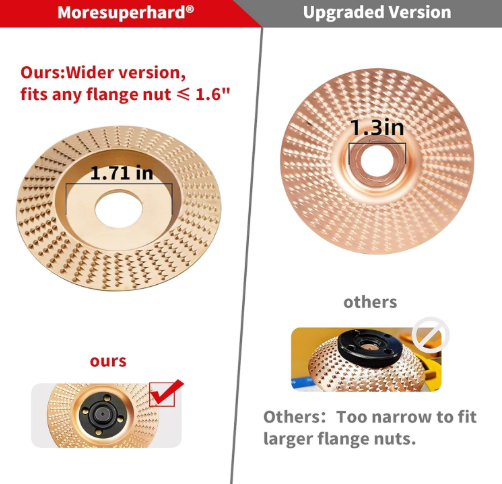 Wood Carving Disc Set Upgraded 4PCS for 4" or 4-1/2" Angle Grinder with 5/8" Arbor,Grinding Wheel Shaping Disc for Wood Cutting,Grinder Cutting Wheel Attachments
