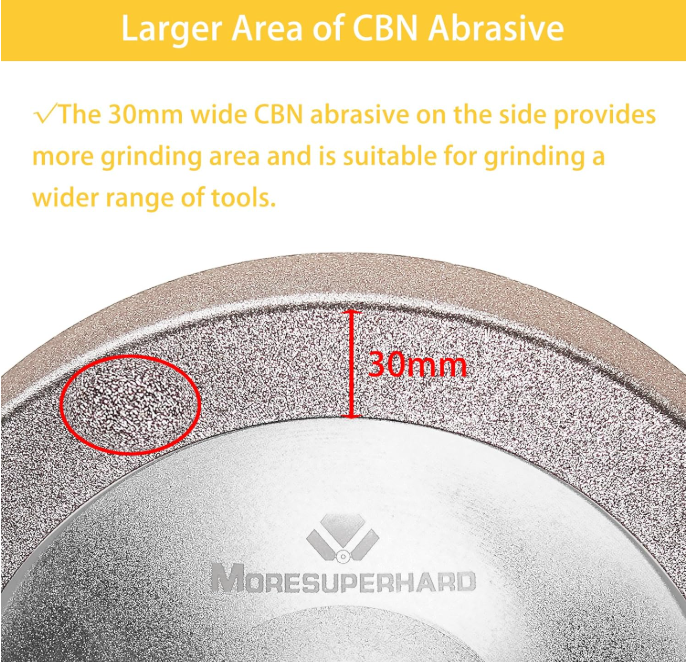 CBN Grinding Wheel 10 inch for Tormek T8,250 * 50 * 12mm,for Sharpening Woodturning Tools、High Speed Steel Tools(Right Corners,80 Grit)