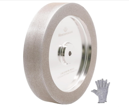 CBN Grinding Wheel 10 inch for Tormek T8,250 * 50 * 12mm,for Sharpening Woodturning Tools、High Speed Steel Tools(Right Corners,80 Grit)