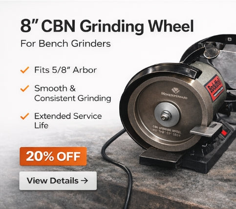 CBN Grinding Wheel 8 inch - 1" Wide, 5/8" Arbor - MORESUPERHARD