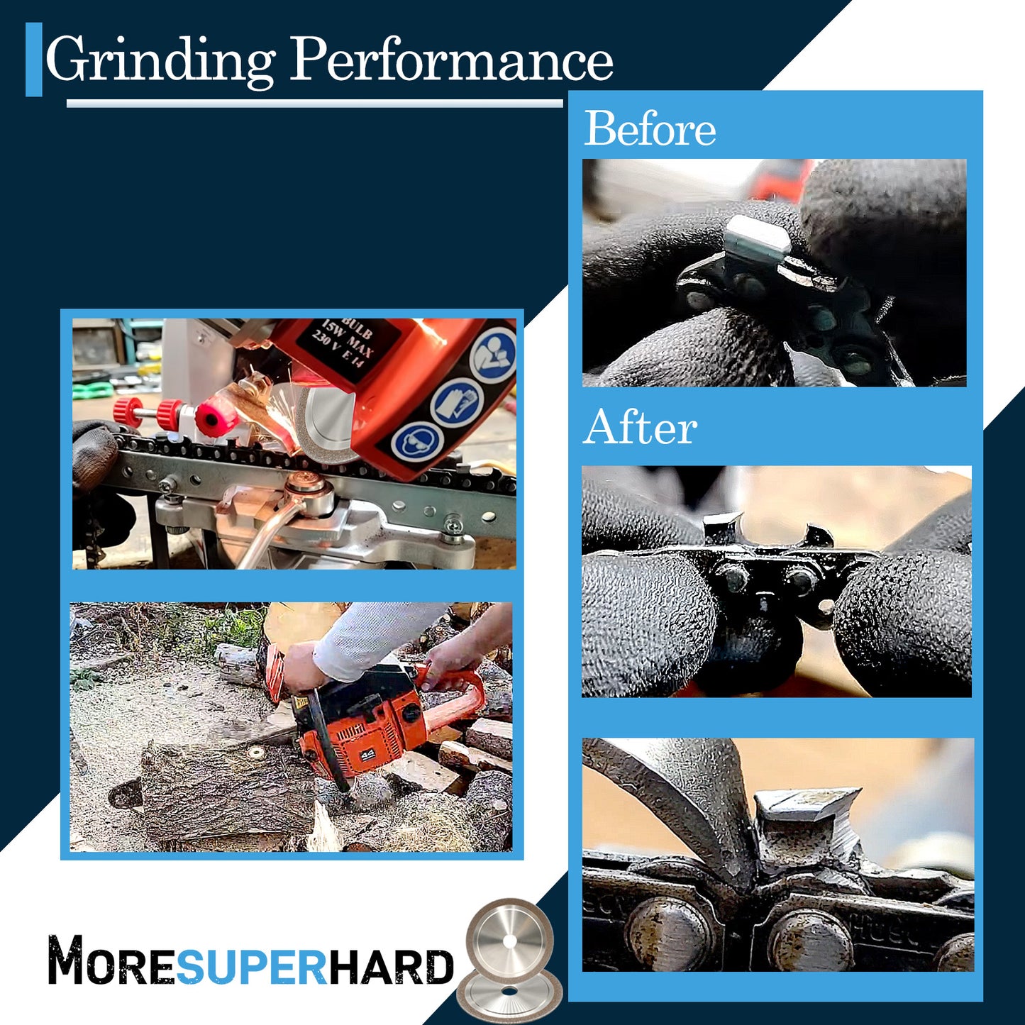5-3/4 inch CBN grinding wheel for chainsaw chains