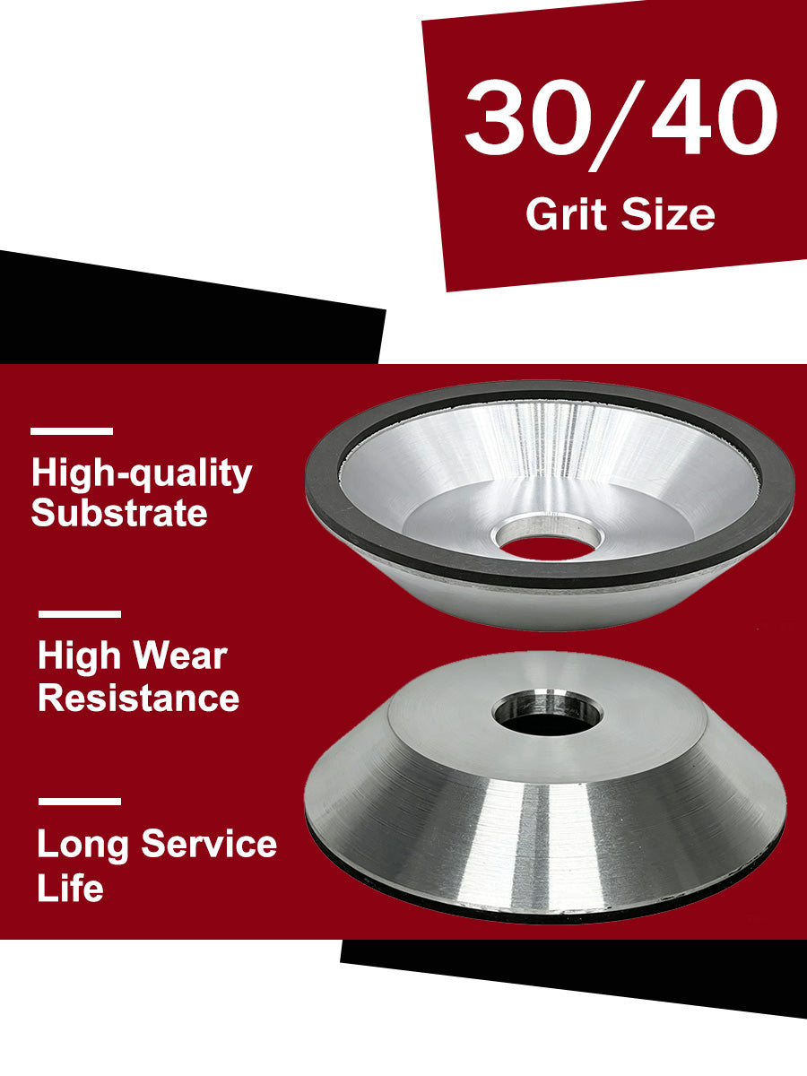 4.5 Inch Double Row Diamond Cup Grinding Wheel for Concrete, Stone & Masonry – 30/40 Grit, 5/8"-11 Arbor