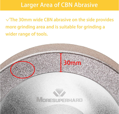CBN Grinding Wheel 10 inch for Tormek T8,250 * 50 * 12mm,for Sharpening Woodturning Tools、High Speed Steel Tools(Right Corners,80 Grit)